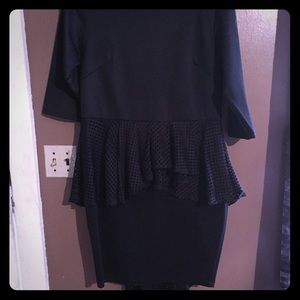 Black High Low Peplum Dress